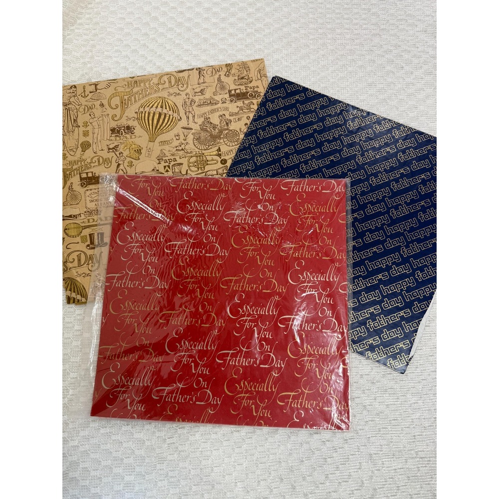 Vintage Wrapping Paper Lot - Fathers Day
